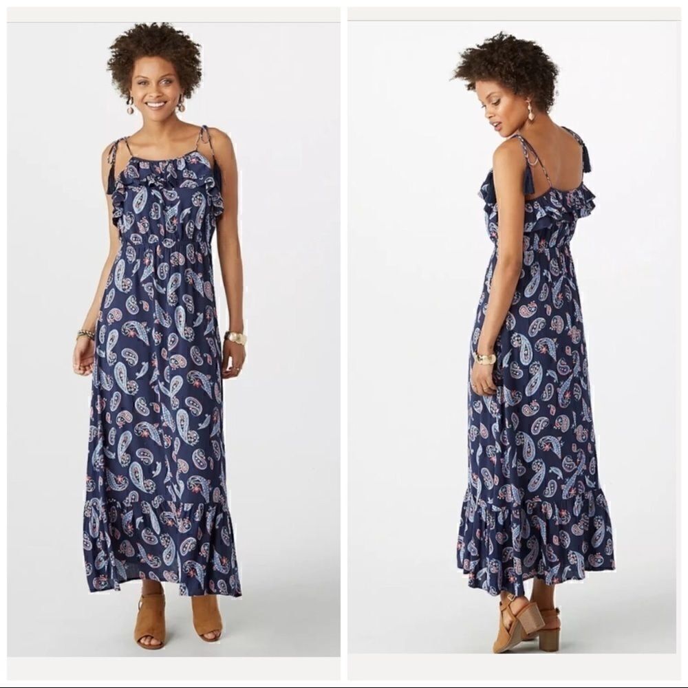 Westport Barn Ruffled Tassel Maxi Dress Size M